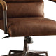 Executive Office Chair | Metal & Top Grain Leather | Retro Brown AMF-92414