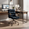Metal & Leather Executive Office Chair, Vintage Blue
