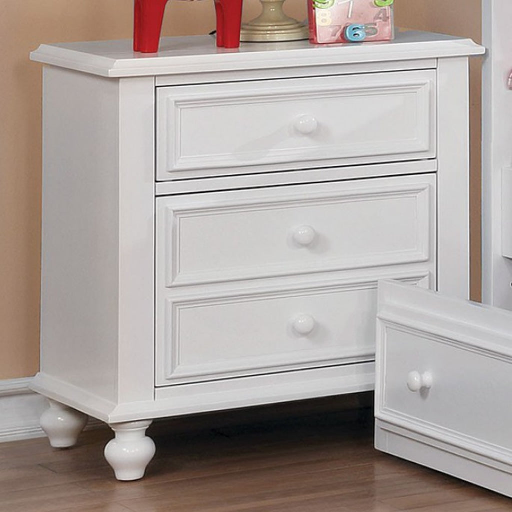 Wooden Night Stand With 2 Drawers White By The Urban Port BM166145
