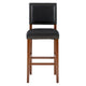 Nailhead Leatherette Bar Stool with Rectangular Backrest Black and Brown By Casagear Home BM16624