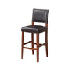 Nailhead Leatherette Bar Stool with Rectangular Backrest, Black and Brown By Casagear Home