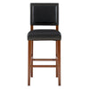 Nailhead Leatherette Bar Stool with Rectangular Backrest Black and Brown By Casagear Home BM16624