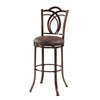 Metal Bar Stool with Cushioned Swivel Seat and Flared Legs, Brown