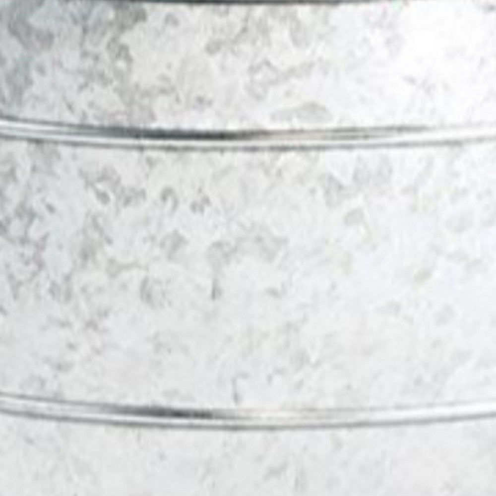 Spacious Galvanized Beverage Tub With Handles, Gray - BM166870