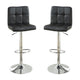 Armless Chair Style Bar Stool With Gas Lift Black And Silver Set of 2 By Poundex PDX-F1565