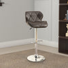 Barstool | Gas Lift | Tufted Leather | Set of 2 | Dark Brown