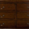 6 Drawer Wooden Dresser with Antique Pulls and Molded Top Brown By Casagear Home BM171939