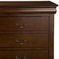 6 Drawer Wooden Dresser with Antique Pulls and Molded Top Brown By Casagear Home BM171939