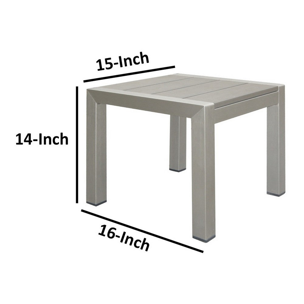 Outdoor Side Table | 16" | Functional & Movable | Gray