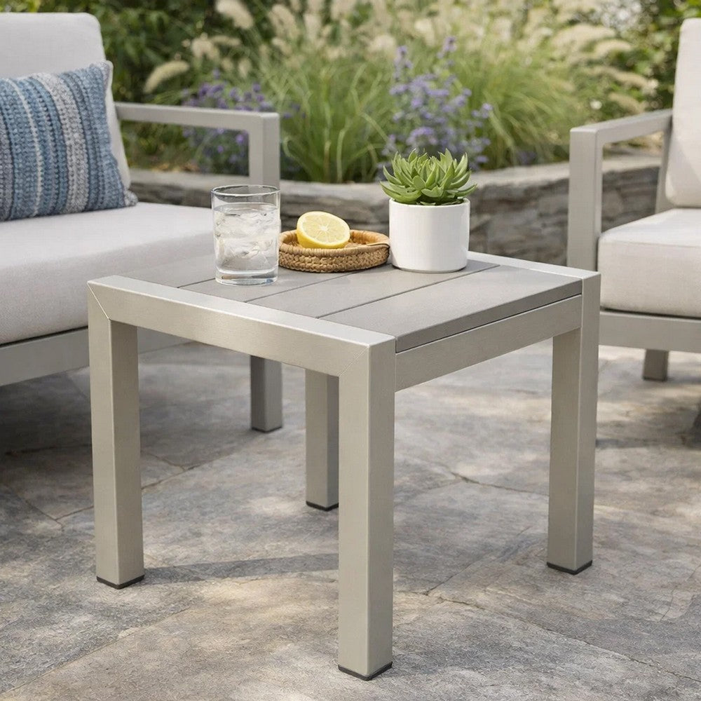 Outdoor Side Table | 16" | Functional & Movable | Gray