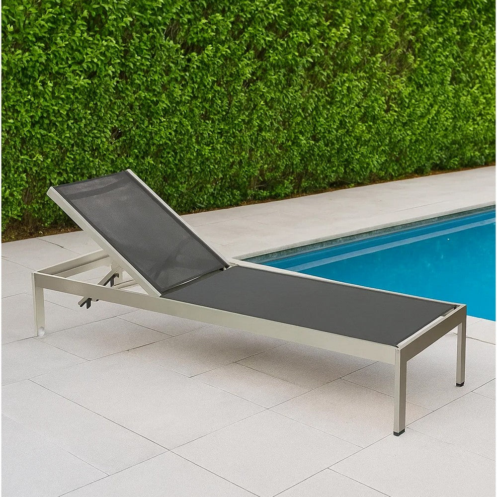 Patio Lounger | Anodized Aluminum | Modern Style | Black