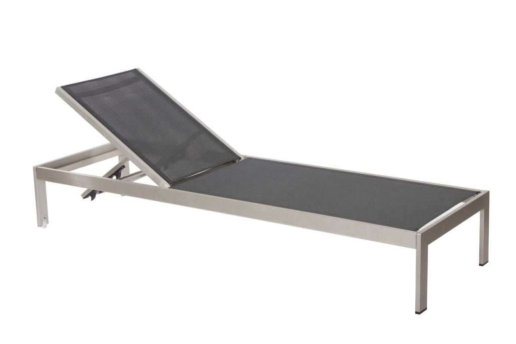 Anodized Aluminum Modern Patio Lounger In Black By Casagear Home