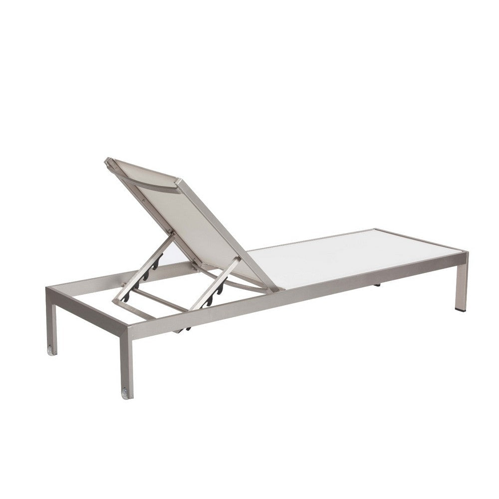 Anodized Aluminum Modern Patio Lounger In White By Casagear Home BM172097