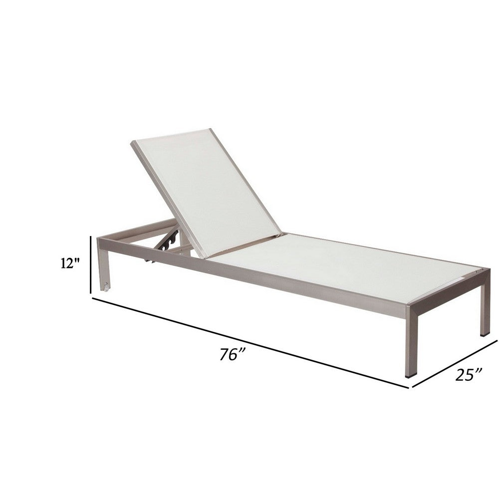 Patio Lounger | Anodized Aluminum | Modern Style | White