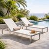 Patio Lounger | Anodized Aluminum | Modern Style | White