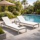 Patio Lounger | Anodized Aluminum | Modern Style | White