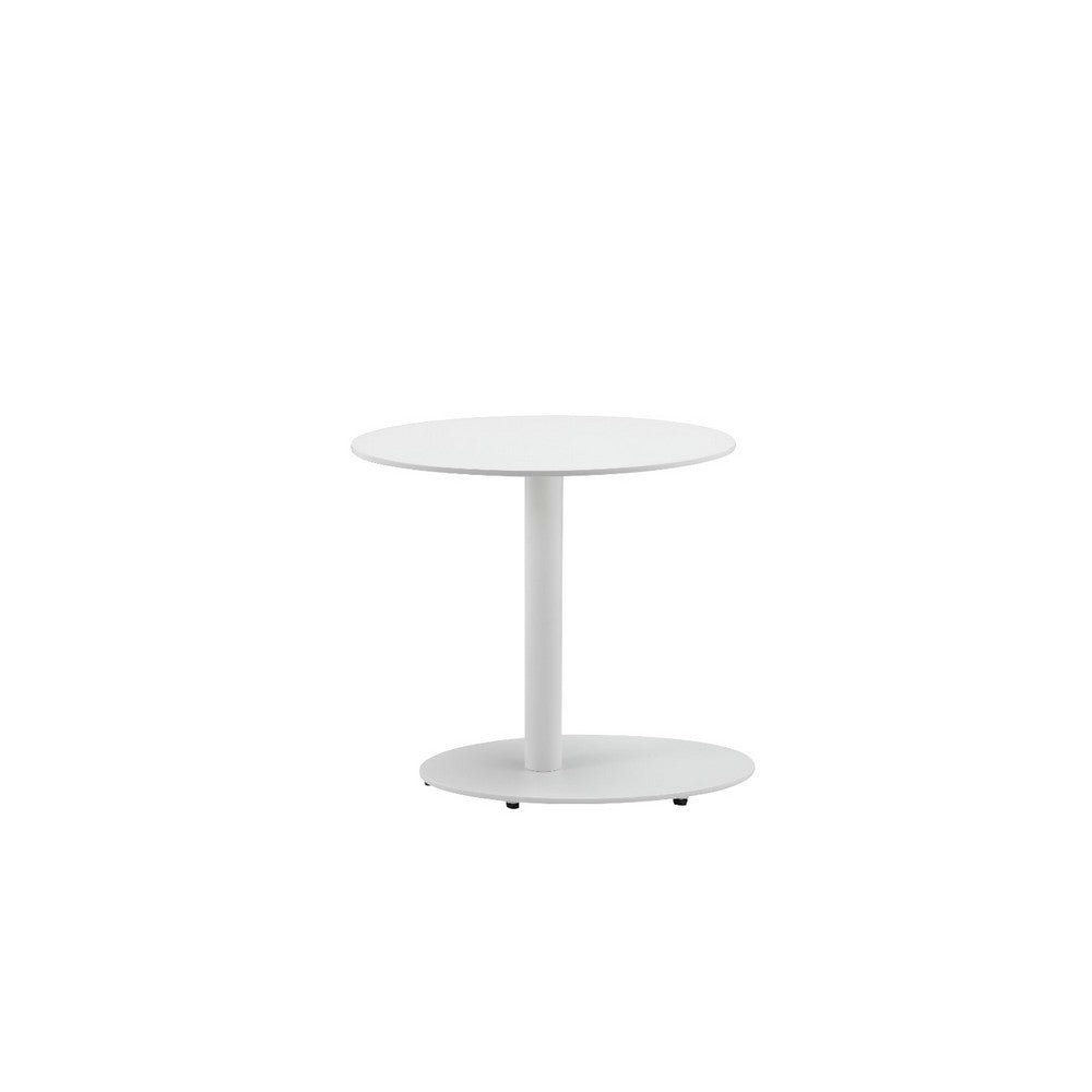 Outdoor Side Table | Metal | Oval Top & Base | White BM172103