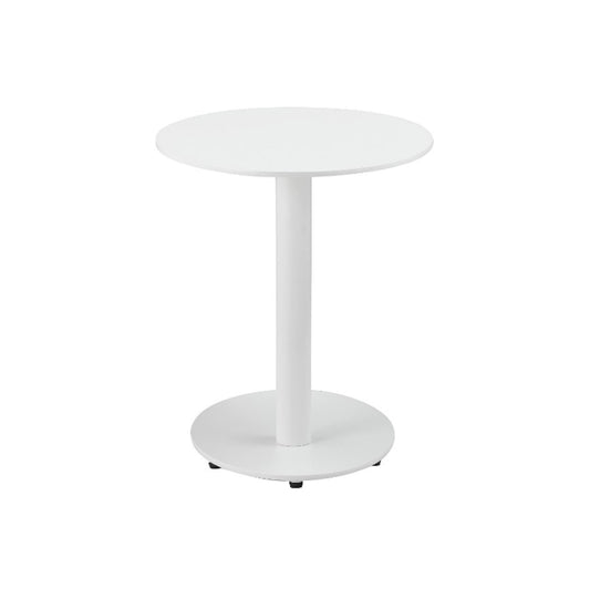 Modern Metal Outdoor Side Table With Oval Top and Base, White