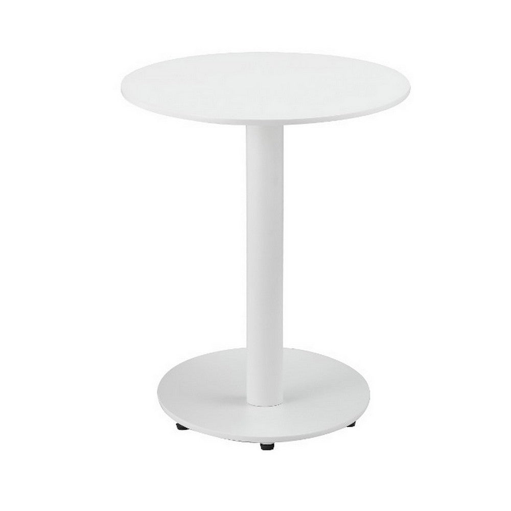 Outdoor Side Table | Metal | Oval Top & Base | White