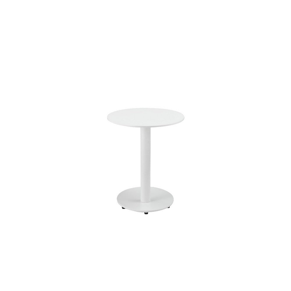 Outdoor Side Table | Metal | Oval Top & Base | White BM172103