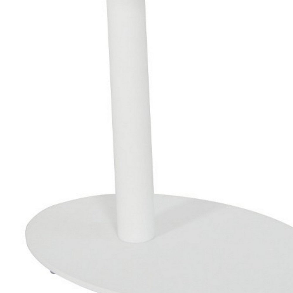 Outdoor Side Table | Metal | Oval Top & Base | White