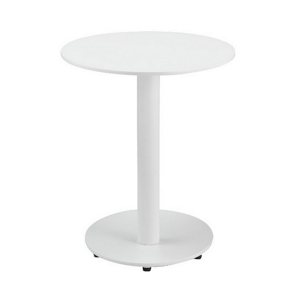 Outdoor Side Table | Metal | Oval Top & Base | White