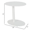 Outdoor Side Table | Metal | Oval Top & Base | White