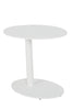 Modern Metal Outdoor Side Table With Oval Top and Base White BM172103