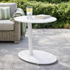 Outdoor Side Table | Metal | Oval Top & Base | White