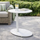 Outdoor Side Table | Metal | Oval Top & Base | White