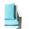 Anodized Aluminum Upholstered Cushioned Chair with Rattan White/Turquoise BM172111