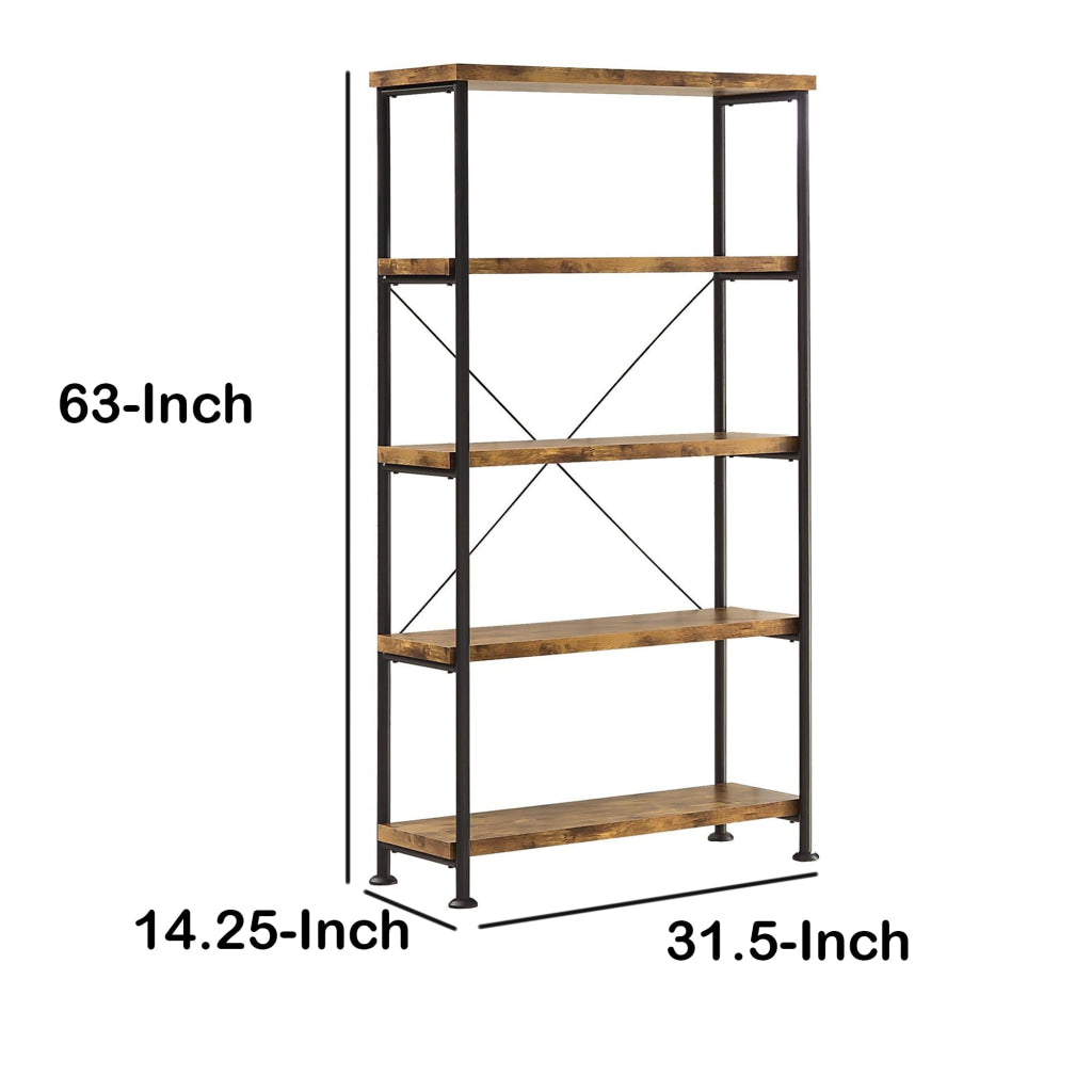 Rustically designed Bookcase With 4 Open Shelves CCA-801542