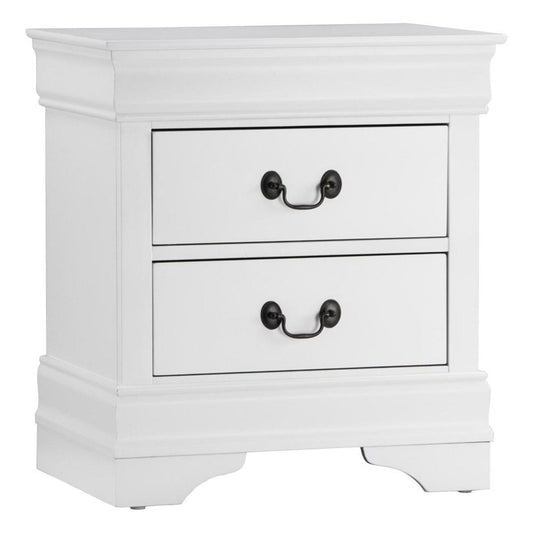 Wooden Night Stand With 2 Spacious Drawers White