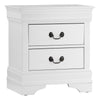 Wooden Night Stand With 2 Spacious Drawers White