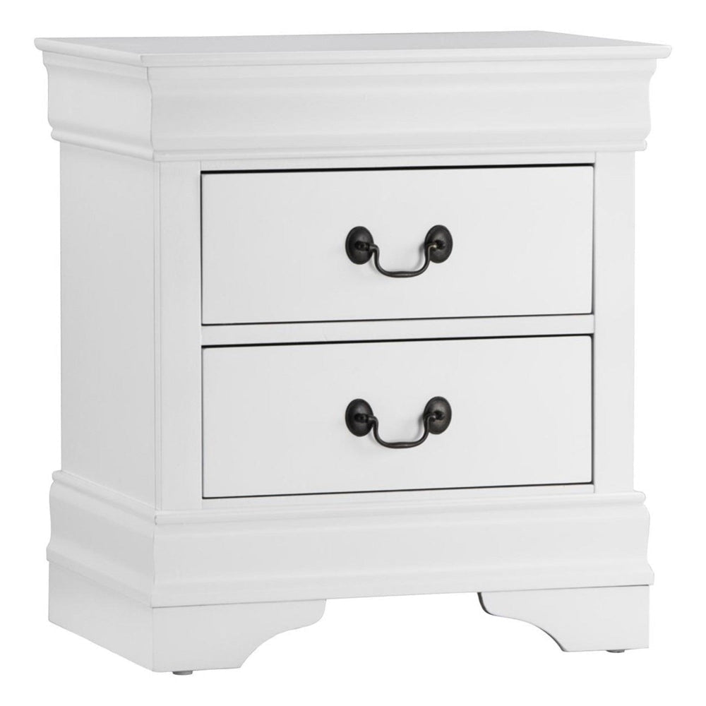 Wooden Night Stand With 2 Spacious Drawers White