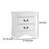 Wooden Night Stand With 2 Spacious Drawers White HME-2147W-4