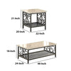 3 Piece Faux Marble Top Table Set With Decorative Metal Frame Cream & Gray HME-3580-31