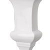 Ceramic Decorative Urn With Rectangular Opening, Large, White & Silver By Casagear Home
