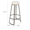 Metal Framed Backless Counter Stool With Polyester Seat Black & White By Casagear Home BM181062