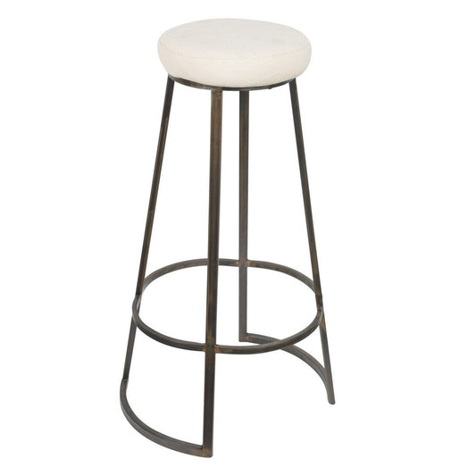 Counter Stool | Backless | Metal Frame | Polyester Seat | Black & White