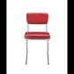 Dining Side Chair Set of 2 Retro Red Faux Leather Chrome Metal Legs CCA-2450R