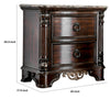 Transitional Wood Night Stand With Genuine Marble Top, Brown By The Urban Port