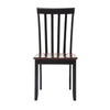Wooden Seat Dining Chair with Slatted Backrest Set of 2 Brown and Black by Casagear Home BM183350