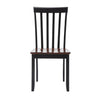 Wooden Seat Dining Chair with Slatted Backrest Set of 2 Brown and Black by Casagear Home BM183350