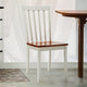 Dining Chair | Wood Seat | Slatted Back | Set of 2 | Brown & White