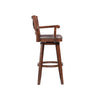 Nailhead Trim Faux Leather Upholstered Barstool with Wooden Arms Dark Brown by Casagear Home BM183375