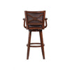 Nailhead Trim Faux Leather Upholstered Barstool with Wooden Arms Dark Brown by Casagear Home BM183375