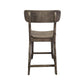 Curved Seat Wooden Frame Counter Stool with Cut Out Backrest Gray by Casagear Home BM183426