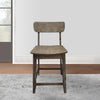 Counter Stool | Wood Frame | Cut Out Back | Curved Seat | Gray