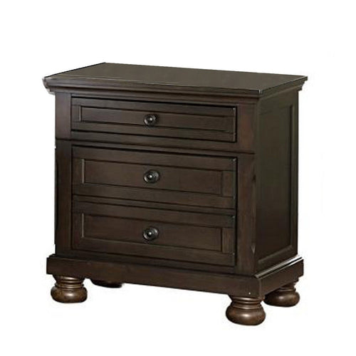 Nightstand Chest | Mid-Century | Hidden Drawer | Dark Brown